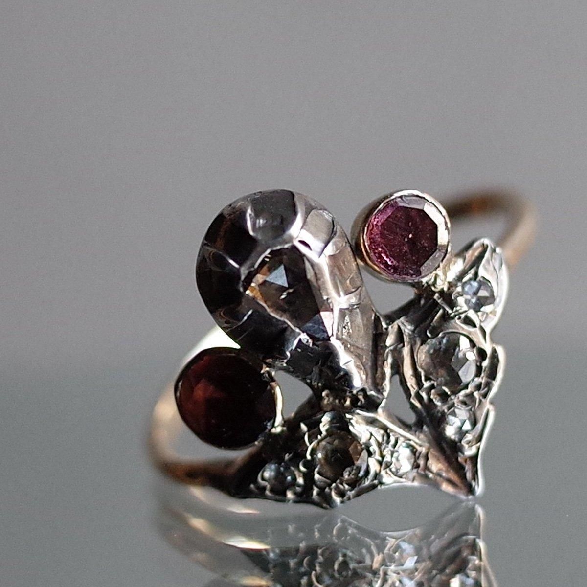 Early Victorian Giardinetti Ring Diamond Garnetʥȥꥢ ǥͥåƥ   ͥåȡ