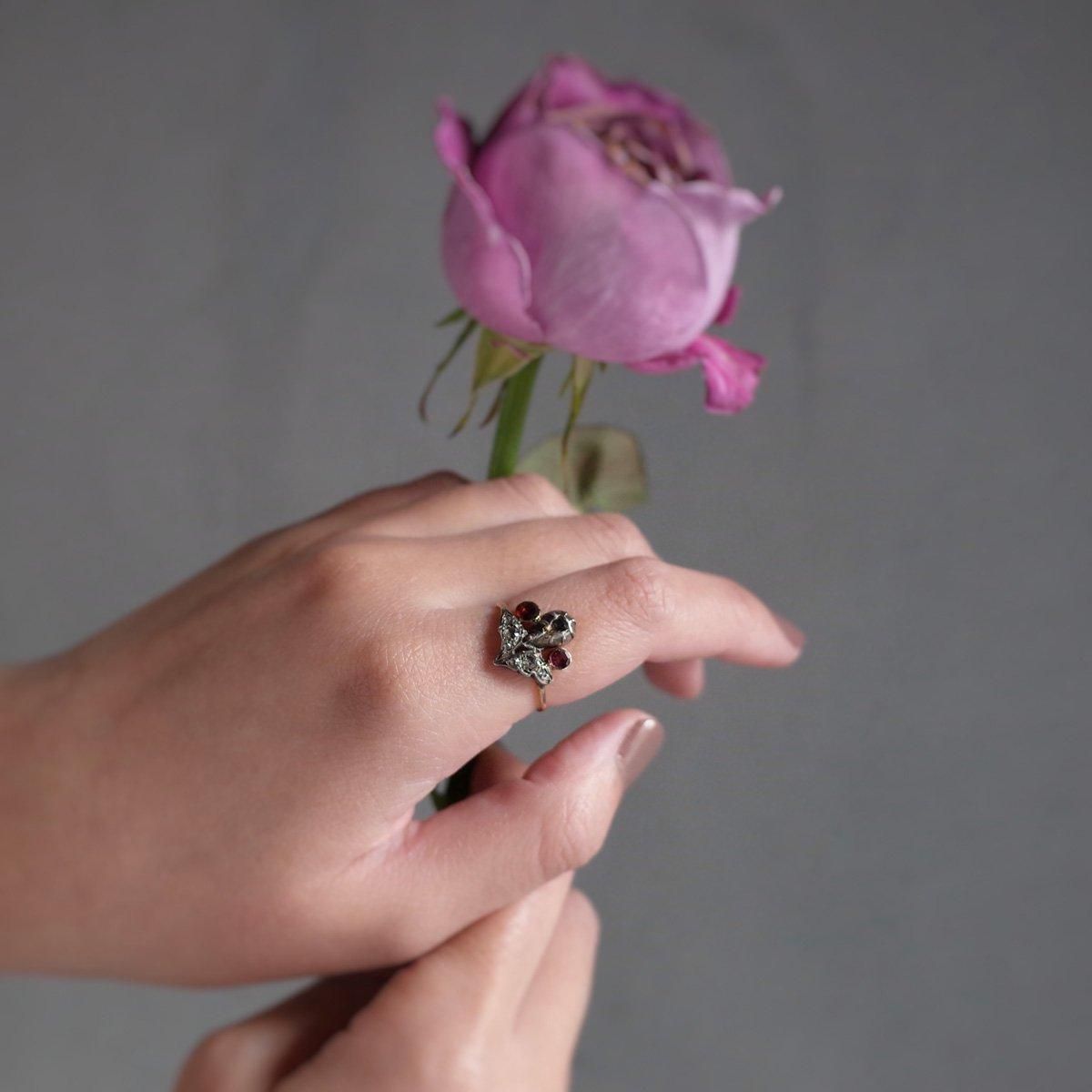 Early Victorian Giardinetti Ring Diamond Garnetʥȥꥢ ǥͥåƥ   ͥåȡ