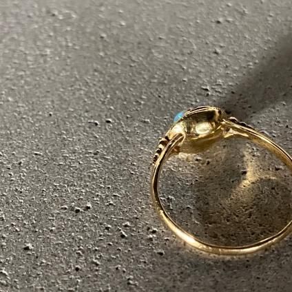Georgian - Victorian 18KYG Opal Diamond Ring（ジョージアン