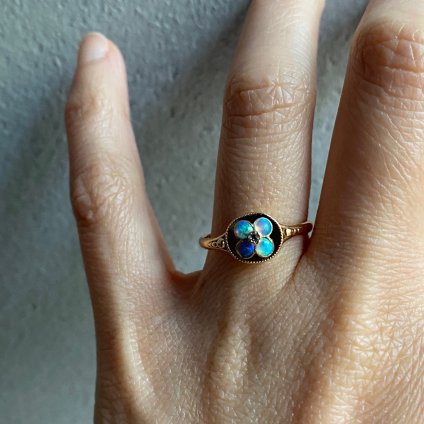 Georgian - Victorian 18KYG Opal Diamond Ring（ジョージアン - ヴィクトリアン オパール ダイヤモンド リング）