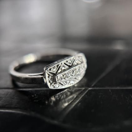 Art Deco Platinum Diamond Ringʥǥ ץ ɥ󥰡