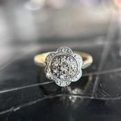 1900 -1920's Platinum Diamond Cluster Ring1900 -1920's ץ  饹󥰡