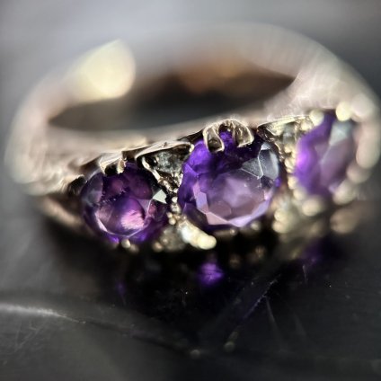 c.1968 9KYG Amethyst Diamond Ring1968ǯ 9K ᥸ ɥ󥰡