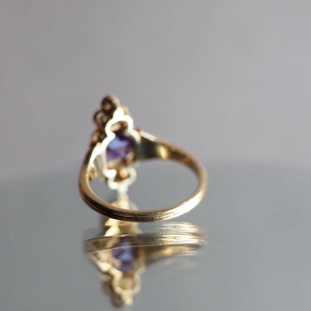 1920 - 40's YG Amethyst Pearl RingYG ᥸ ѡ 󥰡