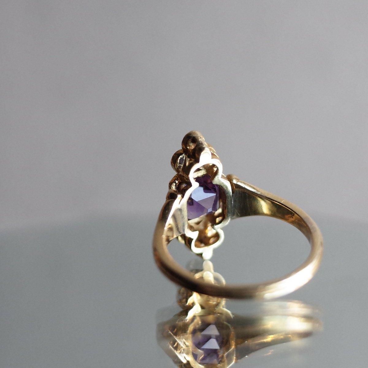 1920 - 40's YG Amethyst Pearl RingYG ᥸ ѡ 󥰡