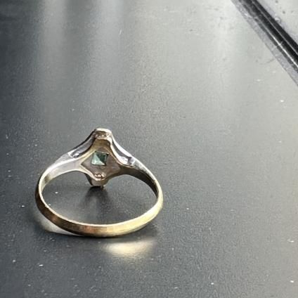 1920-30's 18KYG / Platinum Diamond Emerald Ring18 ץ   󥰡