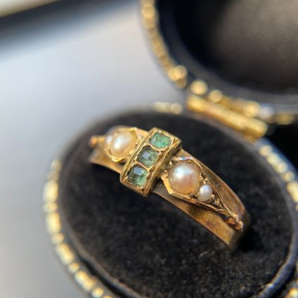 c.1932 15KYG Emerald Pearl Ring1932ǯ 15  ѡ 󥰡