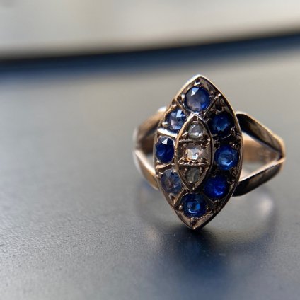 c.1896 9KYG Sapphire Diamond Ring 1896ǯ 9 ե  󥰡