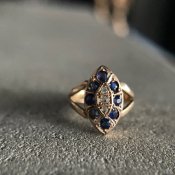 c.1896 9KYG Sapphire Diamond Ring（ 1896年製 9金 サファイア ダイヤモンド リング）
