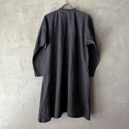French Antique Linen Smock 後染め ブラウン Antique French Linen Shirt Smock Large Workwear Chore
