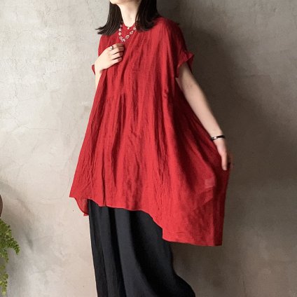 suzuki takayuki band-sleeve tunic ʥ業 Хɥ꡼ ˥åDawn Red