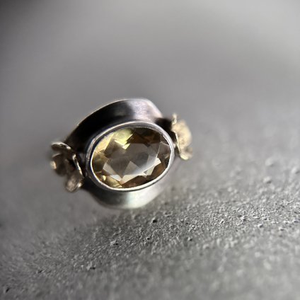 1930 - 60's Silver Citrine Flower Ring1930 - 60ǯ С ȥ 󥰡