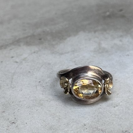 1930 - 60's Silver Citrine Flower Ring1930 - 60ǯ С ȥ 󥰡