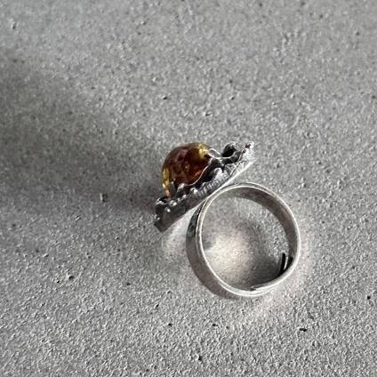 1960 - 70's Theodor Klotz Silver Amber Ring（テオドル クロッツ