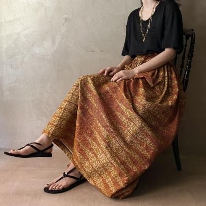 Vintage Handmade Batik Flare Skirt（ヴィンテージ