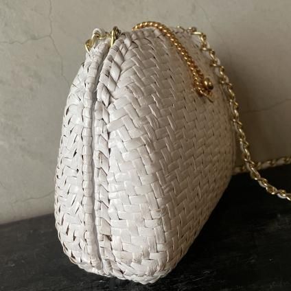 Vintage Italy Rattan Shoulder Bagʥơ ꥢ  ۥ磻 Хå