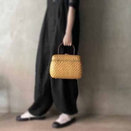 Vintage Italy Rattan Box-Shape Bag（ヴィンテージ イタリア 籐