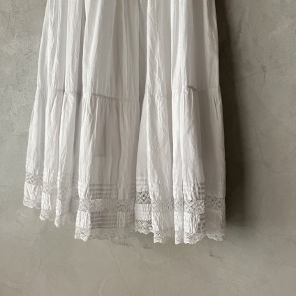 France Antique Cotton Hem Lace Long Skirtʥƥ åȥ إ졼 󥰥ȡ