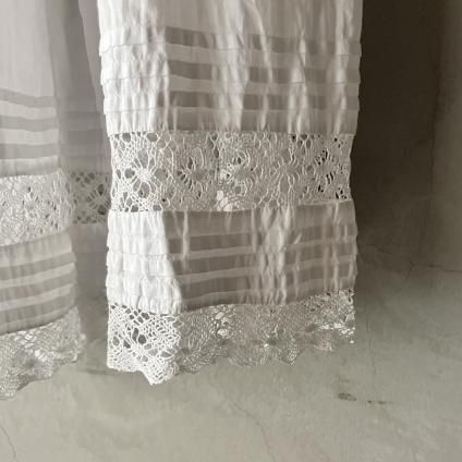 France Antique Cotton Hem Lace Long Skirtʥƥ åȥ إ졼 󥰥ȡ