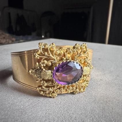 1930's Metal Purple Glass Bangle1930's ᥿ ѡץ륬饹 Х󥰥 