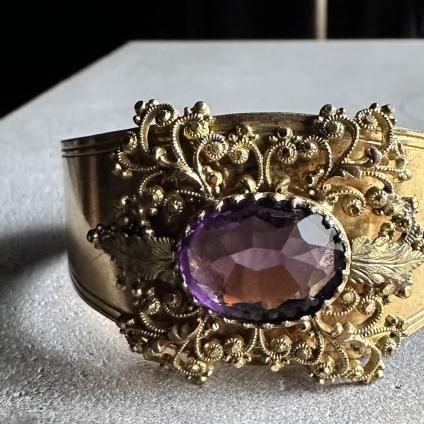 1930's Metal Purple Glass Bangle1930's ᥿ ѡץ륬饹 Х󥰥 