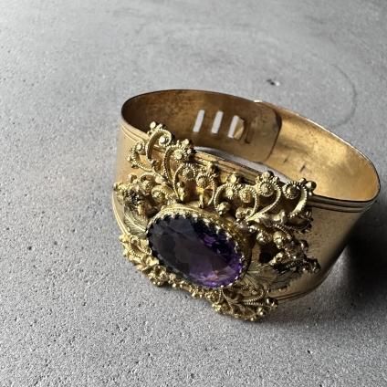 1930's Metal Purple Glass Bangle1930's ᥿ ѡץ륬饹 Х󥰥 