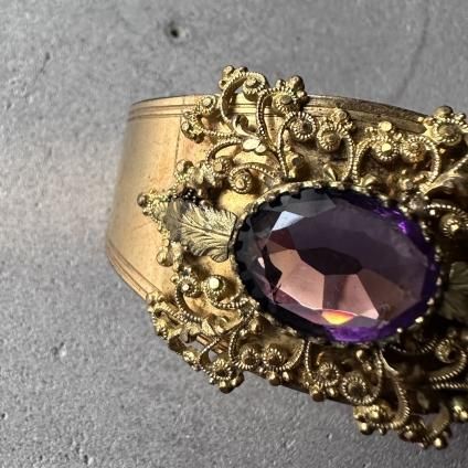 1930's Metal Purple Glass Bangle1930's ᥿ ѡץ륬饹 Х󥰥 