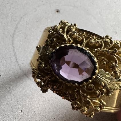 1930's Metal Purple Glass Bangle1930's ᥿ ѡץ륬饹 Х󥰥 