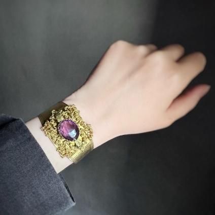 1930's Metal Purple Glass Bangle1930's ᥿ ѡץ륬饹 Х󥰥 