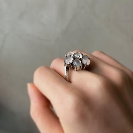 【在庫一掃】 ヴィンテージ シルバー ムーンストーン リング（Silver 21号～