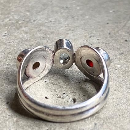 ơ С ֥롼ȥѡ ͥå 󥰡Silver Blue Topaz Garnet Ring