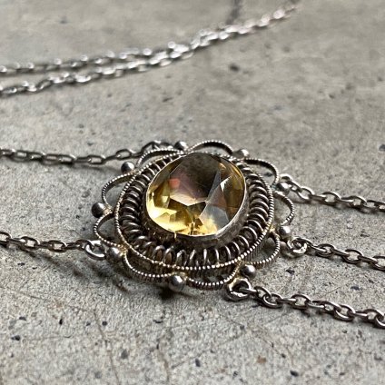 1890-1910年代 シルバー シトリン ネックレス（Silver Citrine Necklace）- JeJe PIANO ONLINE  BOUTIQUE 神戸のアンティーク時計