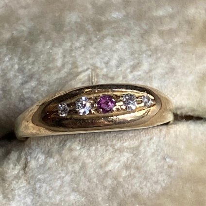 1890-1910ǯ 18K   ӡ ץ󥰡18KYG Diamond Ruby Ring