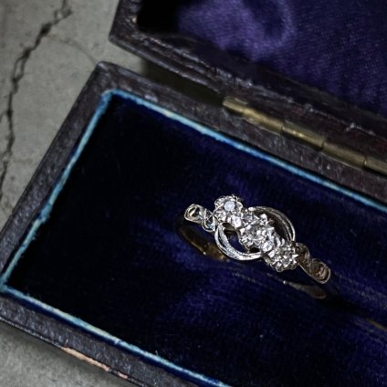 1920-30ǯ 18K  ץ  ȥ󥰡18KYG Platinum Diamond Ring