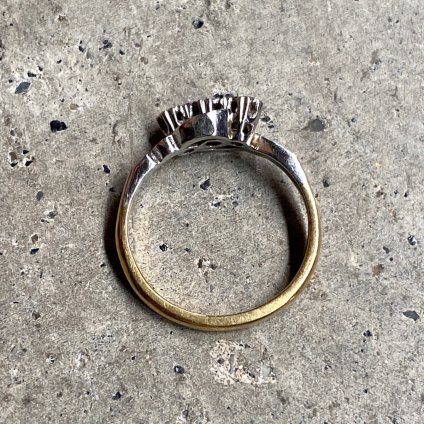 1920-30ǯ 18K  ץ  ȥ󥰡18KYG Platinum Diamond Ring