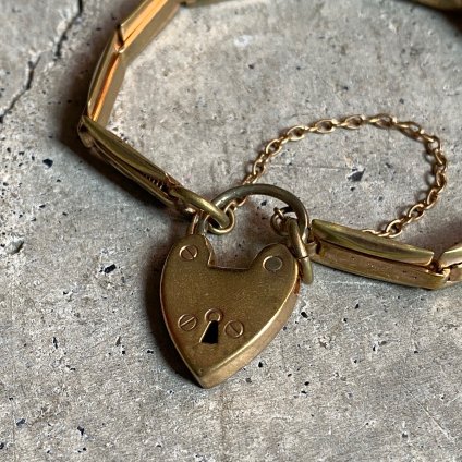 ơ  ϡ ѥɥå ֥쥹åȡBrass Heart Padlock Bracelet