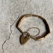 ヴィンテージ 真鍮 ハート パドロック ブレスレット（Brass Heart Padlock Bracelet）