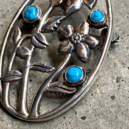 ヴィンテージ シルバー ターコイズ ブローチ（Silver Turquoise Brooch