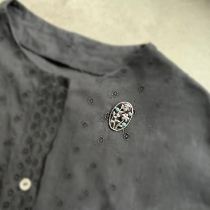 VMB ヴィンテージ ターコイズ&シルバー ピンブローチA VMB ヴィンテージ ターコイズ&シルバー ピンブローチA VMB