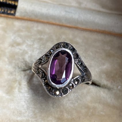 1930-40ǯ С ޡ 󥰡Silver Marcasite Ring