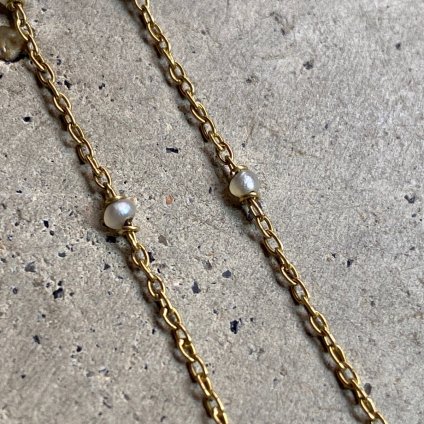 1900-10ǯ 18K  ѡ ͥå쥹18KYG Pearl Chain Necklace