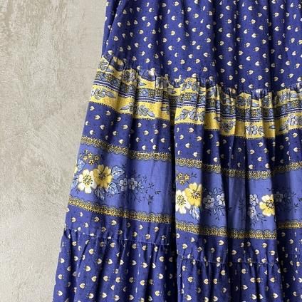ヴィンテージ プロヴァンス柄 セミロングスカート 花柄(Vintage ヴィンテージ プロヴァンス柄 セミロングスカート 花柄(Vintage