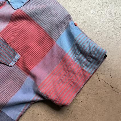 1970-80ǯ ޥɥ饹å ֥饦Madras Check  Blouse