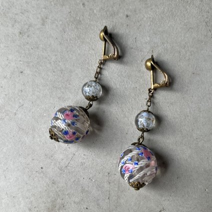 1930~40ǯ ͥ󥬥饹 ϥɥڥ 󥰡Venetian Glass Hand Paint Earrings