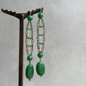 1920~30年代 フィリグリー グリーンガラス イヤリング（Filigree Green Glass Earrings）