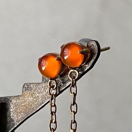 1940-50ǯ С ͥꥢ ԥSlver Gilt Carnelian Earrings