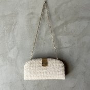 イタリア ヴィンテージ 籐 ホワイト ショルダーバッグ（Rattan Shoulder Bag）