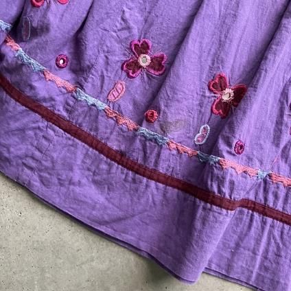 ヴィンテージ インド ミラーワーク刺繍 スカート(Vintage INDIA ヴィンテージ インド ミラーワーク刺繍 スカート(Vintage INDIA