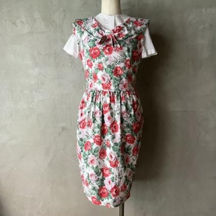 古着 アンティーク ビンテージ ドレス ワンピース ローズ 薔薇 花柄 総柄 173522744_o3.jpg?