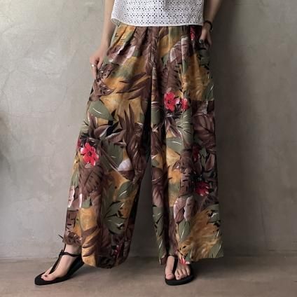 1970ǯ ե ܥ˥ ѥġFrance Vintage Botanical Pattern Pants